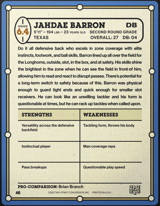 Jahdae Barron Scouting Report